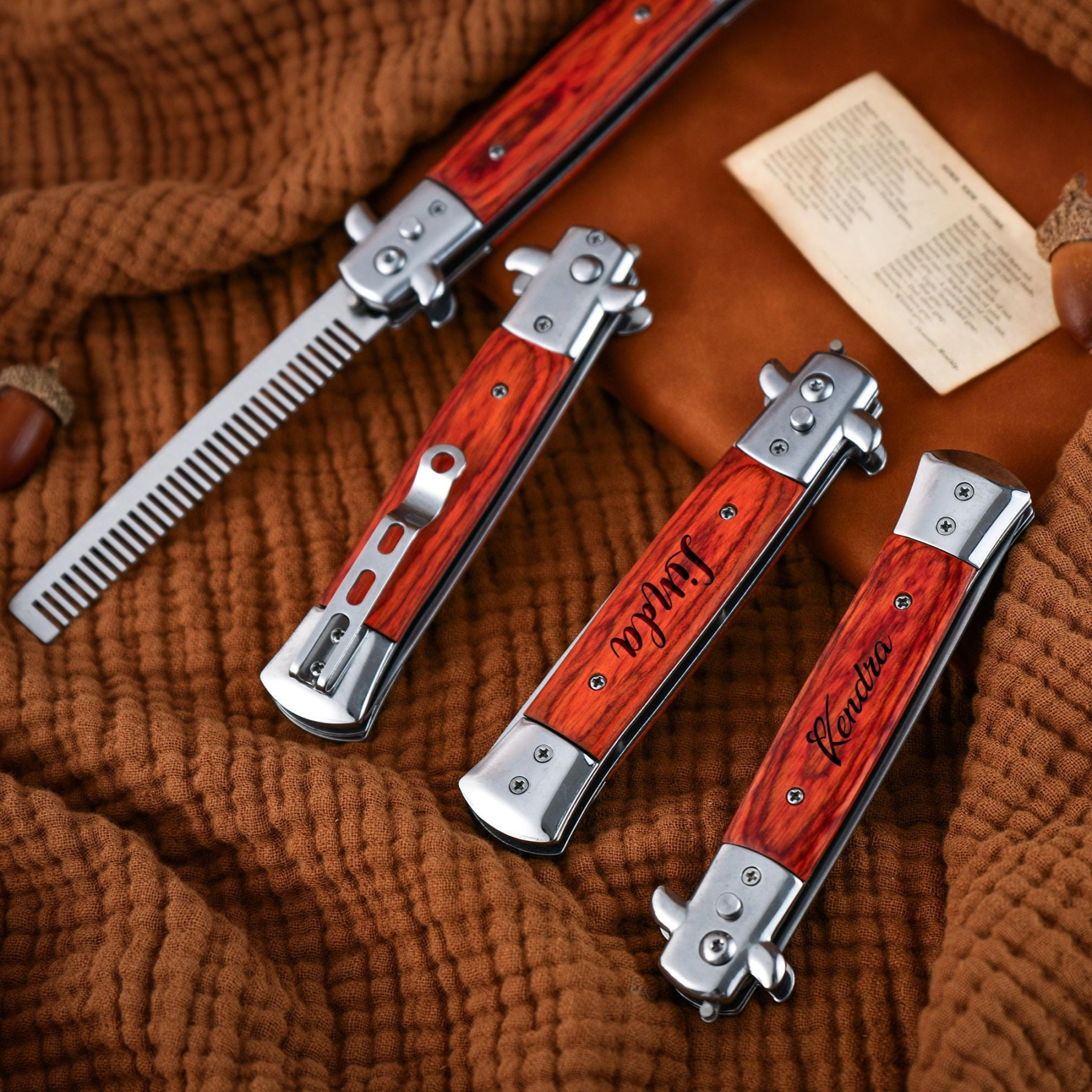 Personalized Folding Engraved Hair Beard Comb for Unique & Love | JNSTool27