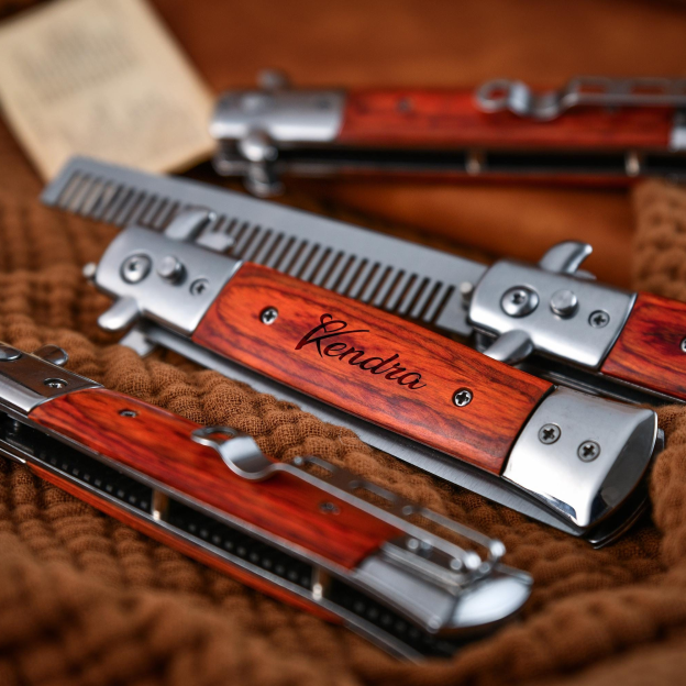 Personalized Folding Engraved Hair Beard Comb for Unique & Love | JNSTool27