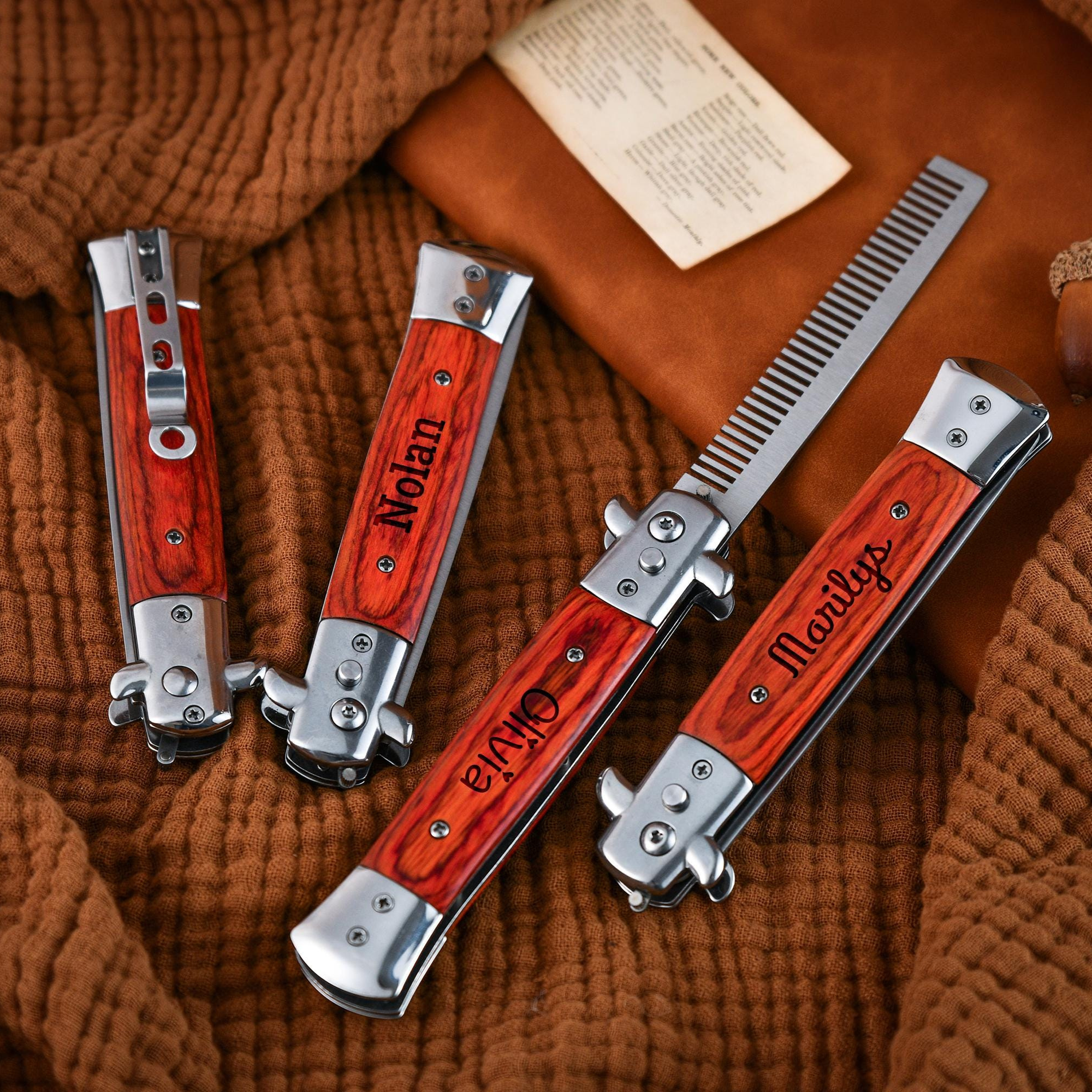 Personalized Folding Engraved Hair Beard Comb for Unique & Love | JNSTool27