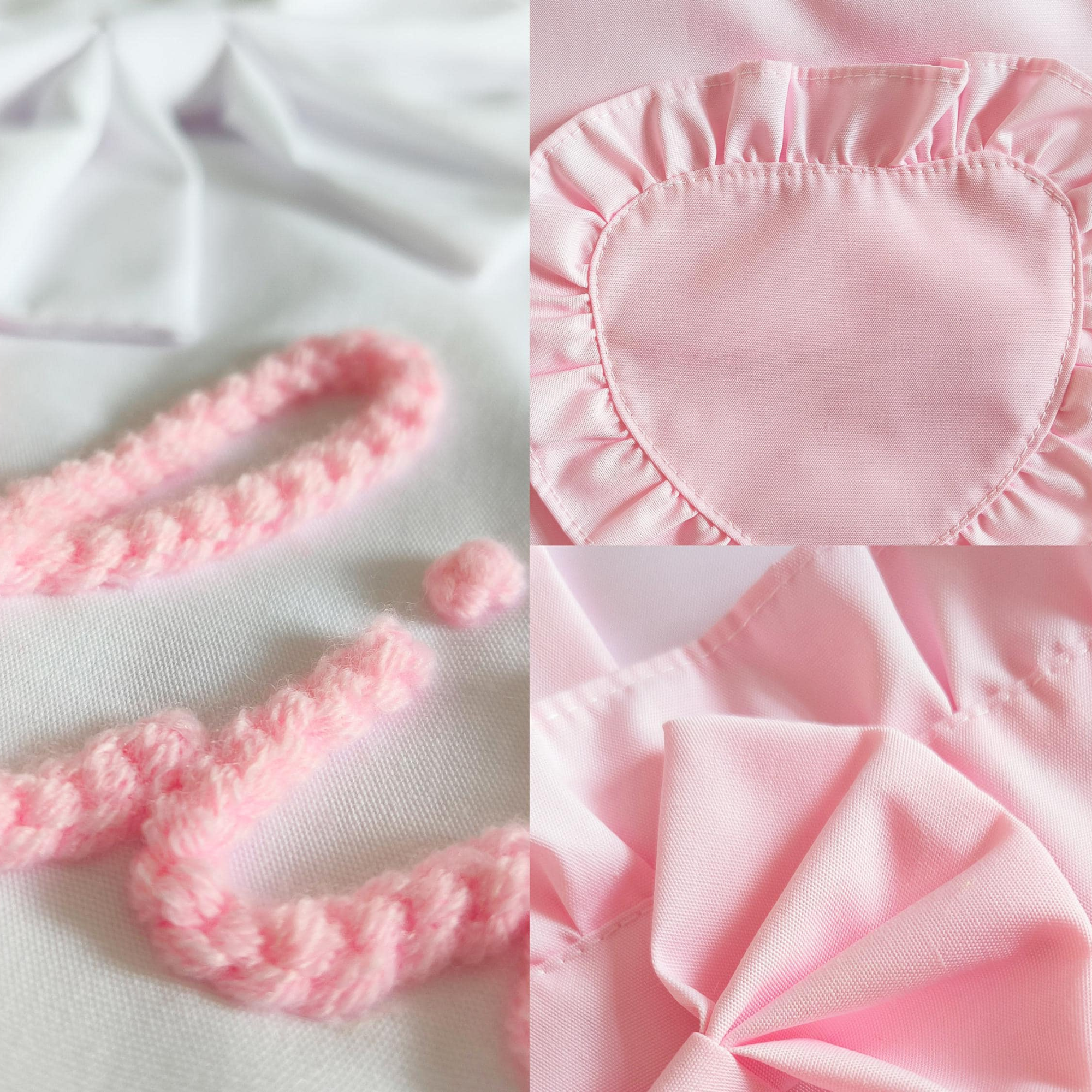 Personalized Hand Embroidered Apron With Ruffled Heart Pocket | JNSCloth63