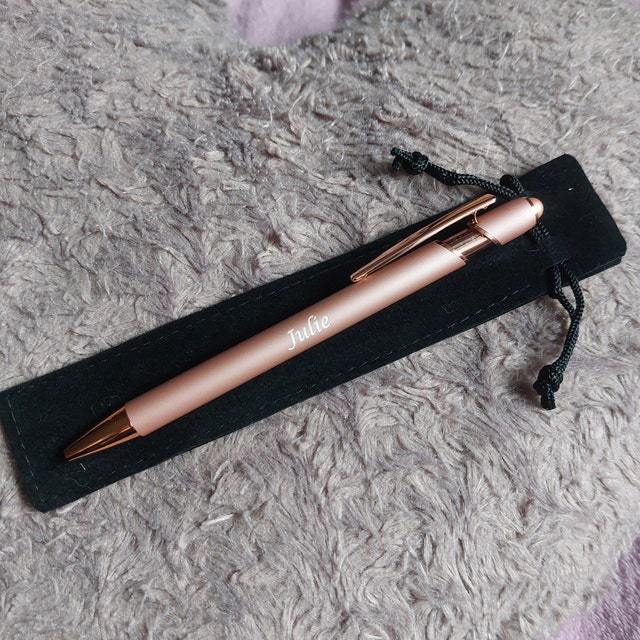Personalized Luxurious Soft Touch Rose Gold Pen | JNSDec67