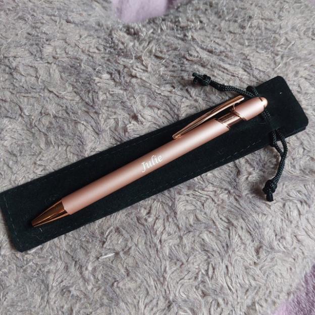 Personalized Luxurious Soft Touch Rose Gold Pen | JNSDec67