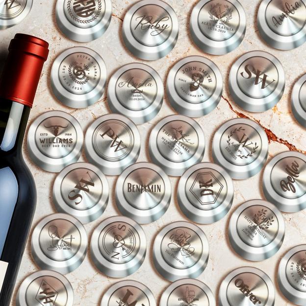 Personalized Monogram Stainless Wine Bottle Stopper for Corked Bottles for Unique & Love | JNSDec184