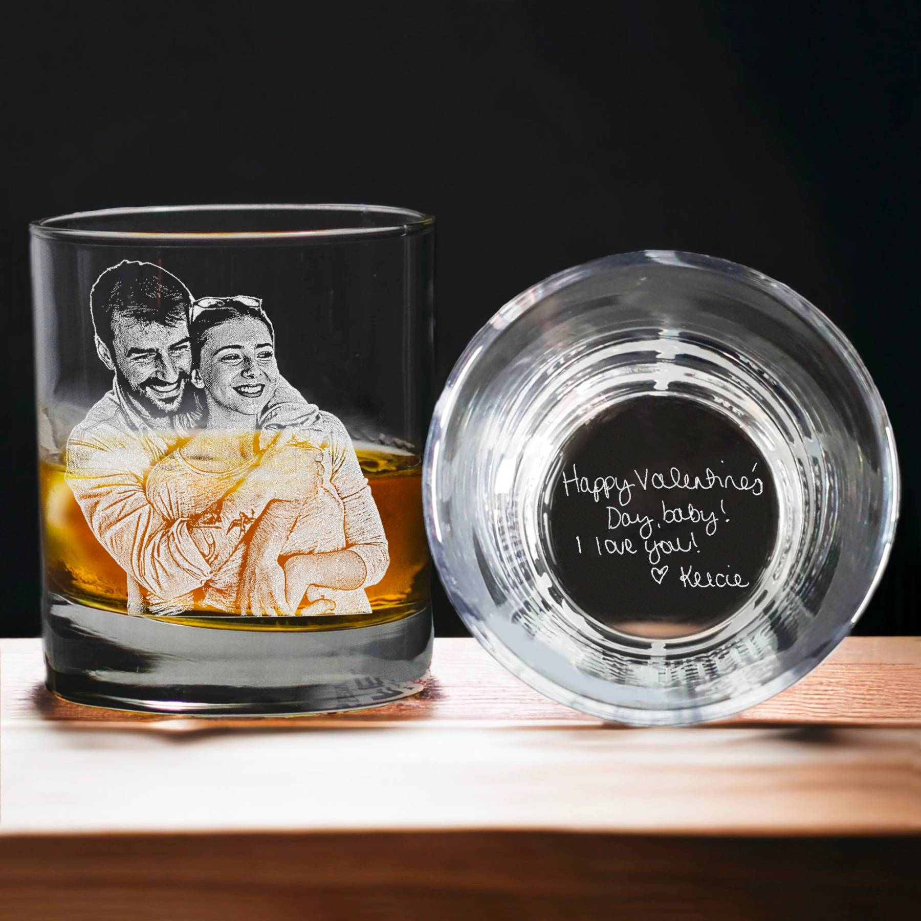 Personalized Engraved Photo Whiskey Glass for Unique & Love | JNSDec11