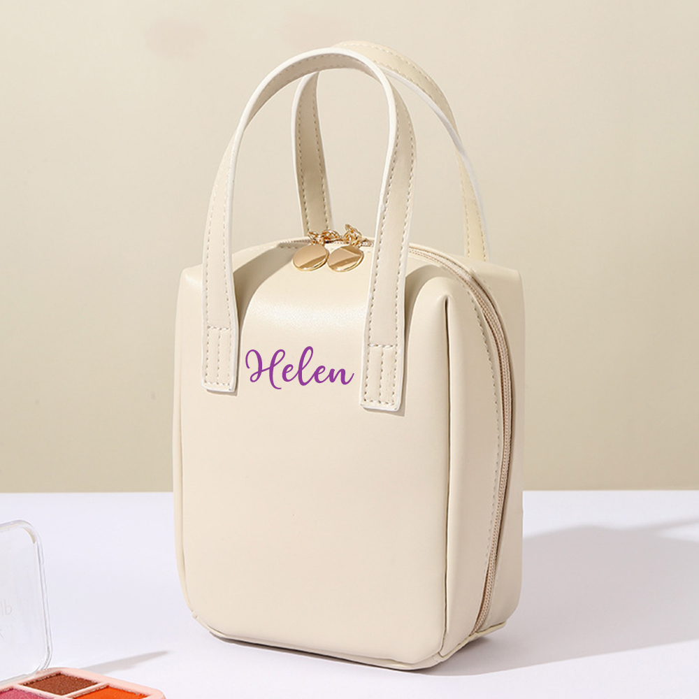 Personalized Monogram Cosmetic Leather Bag for Unique & Love | JNSBag86