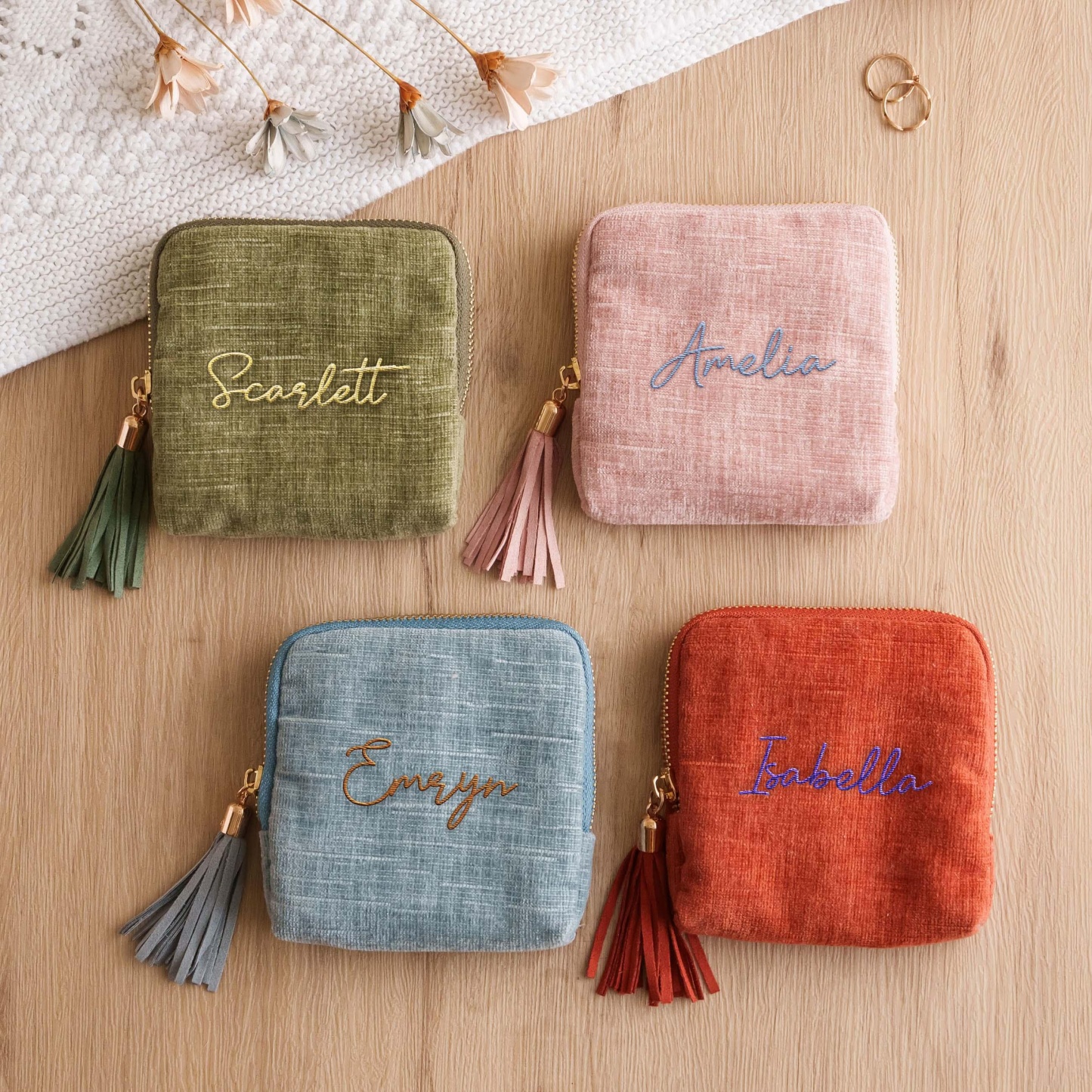 Personalized Embroidered Travel Jewelry Organizer Case for Unique & Love | JNSBag117