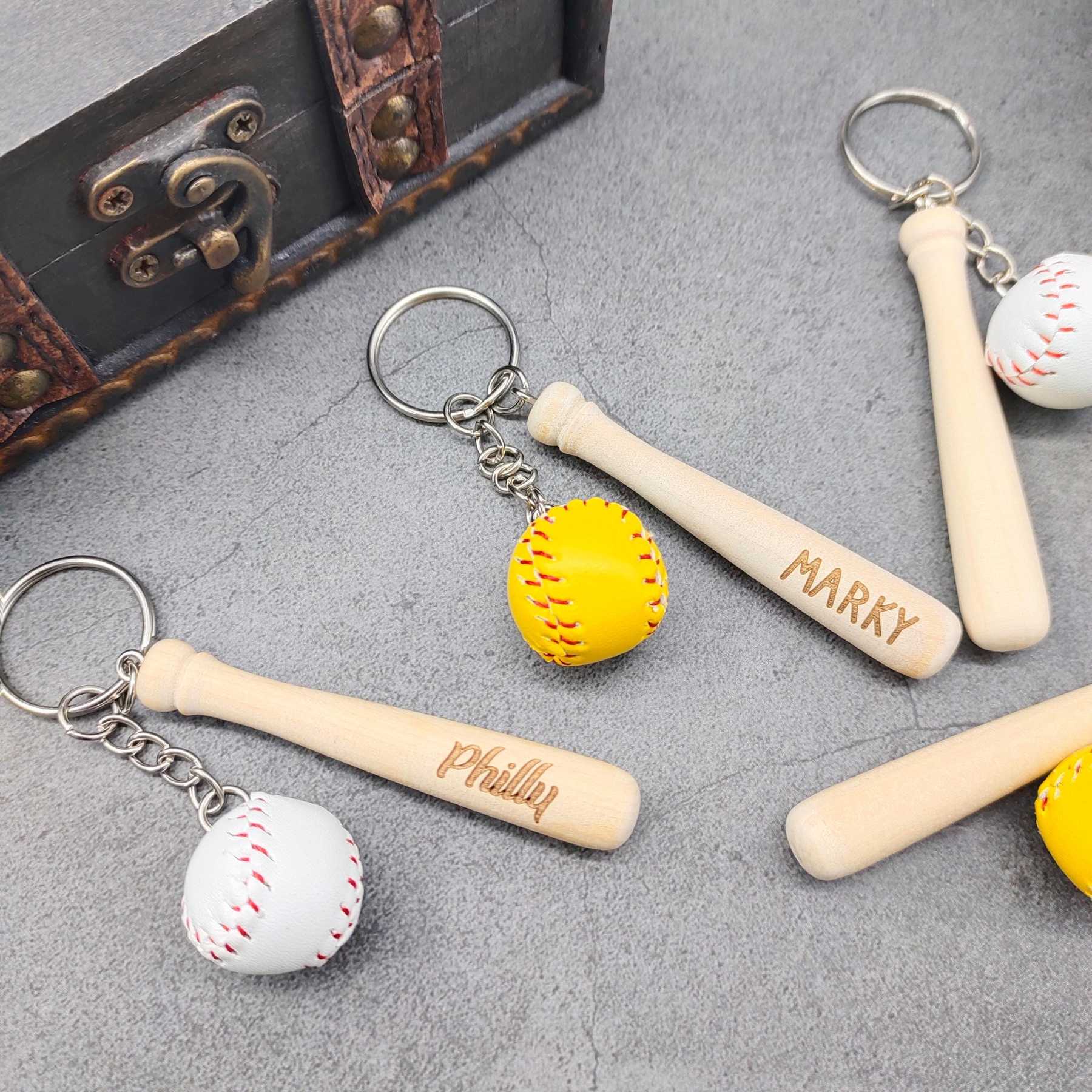 Personalized Name Engraving Baseball Keychains for Unique & Love | JNSDec136