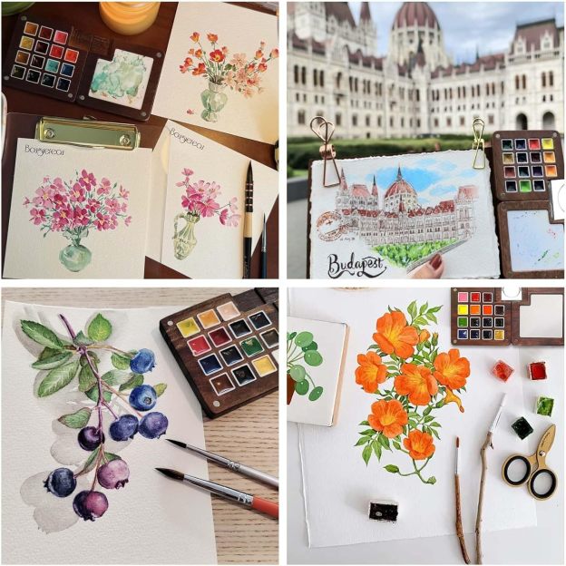 Personalized Name Magnetic Portable Watercolor Paint Box Kit for Unique & Love | JNSTool22