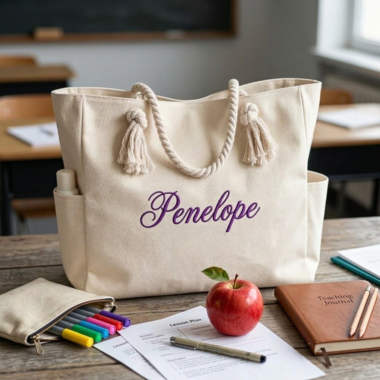 Personalized Embroidered Ocean Soul Beach Canvas Bag for Unique & Love | JNSBag127