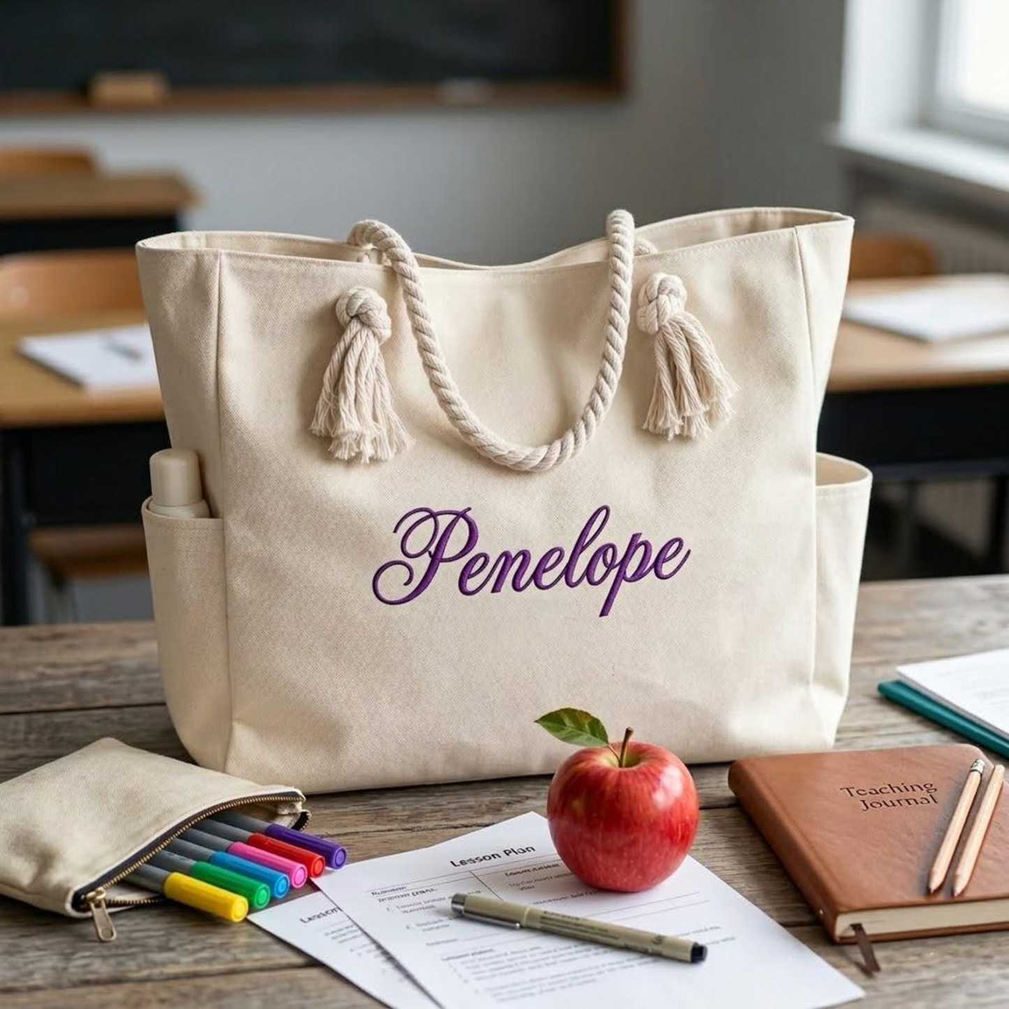 Personalized Embroidered Ocean Soul Beach Canvas Bag for Unique & Love | JNSBag127
