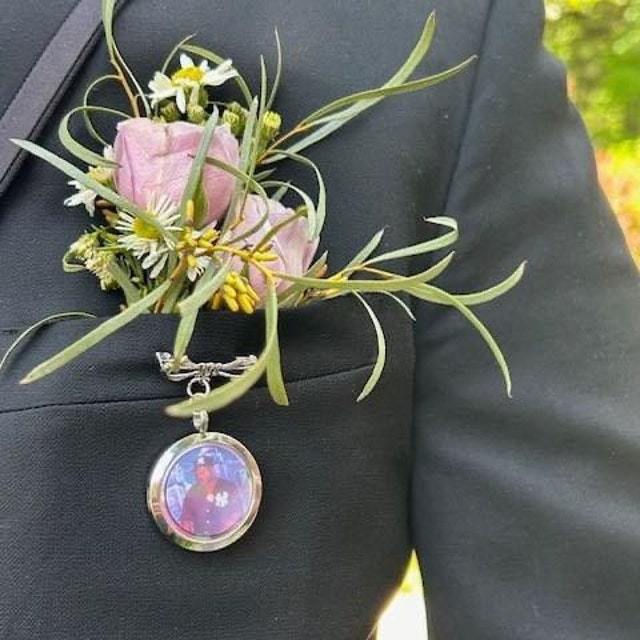 Personalized Photo Wedding Boutonniere Lapel Pin for Unique & Love | JNSDec89