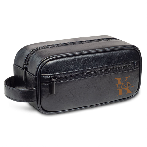 Personalized Leather Monogram Engraved Toiletry Bag for Unique & Love | JNSBag71