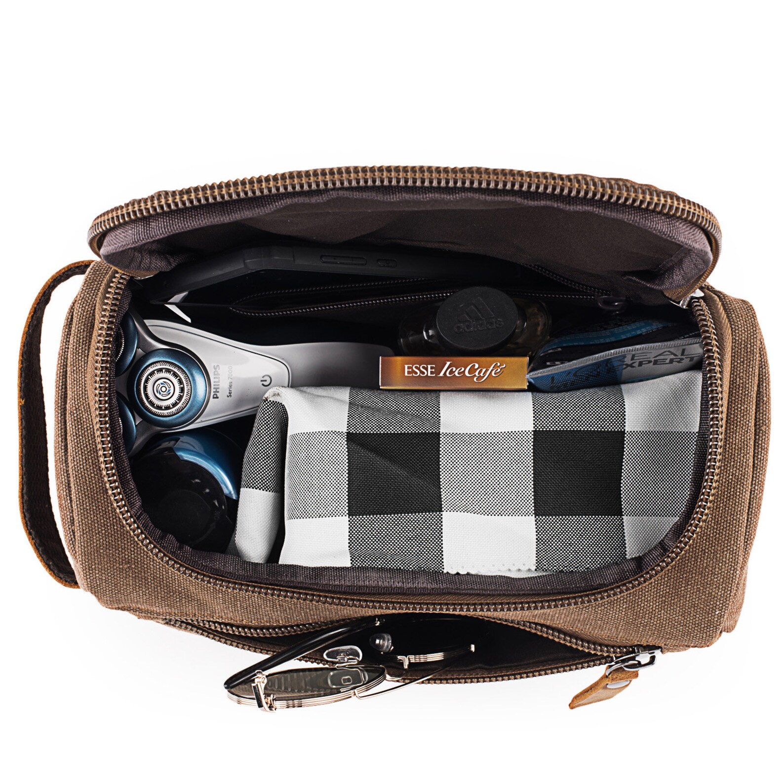 Personalized Leather Monogram Engraved Toiletry Bag for Unique & Love | JNSBag23