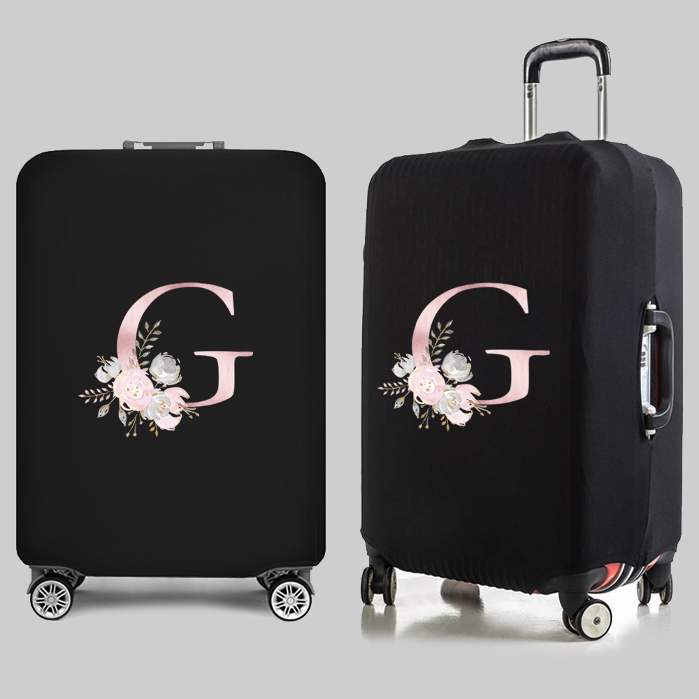 Personalized Travel Luggage Flower Letter Print Elastic Protective Covers for Unique & Love | JNSBag13