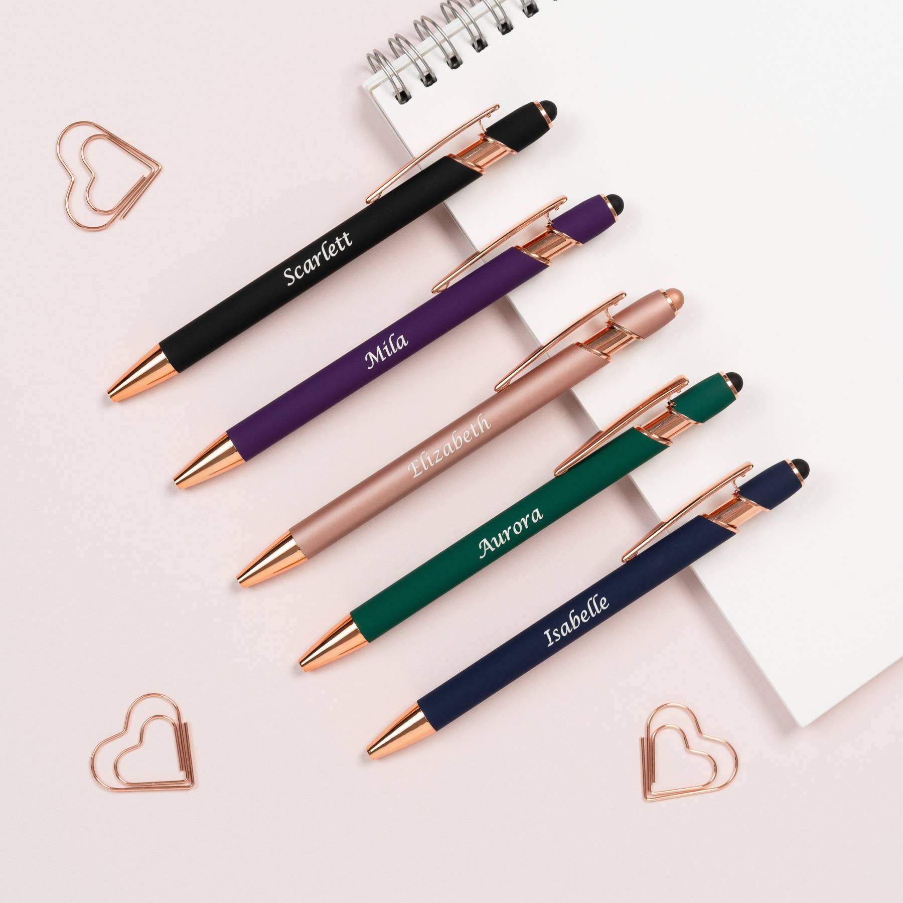 Personalized Luxurious Soft Touch Rose Gold Pen | JNSDec67