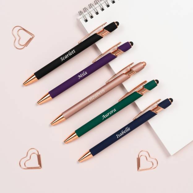 Personalized Luxurious Soft Touch Rose Gold Pen | JNSDec67