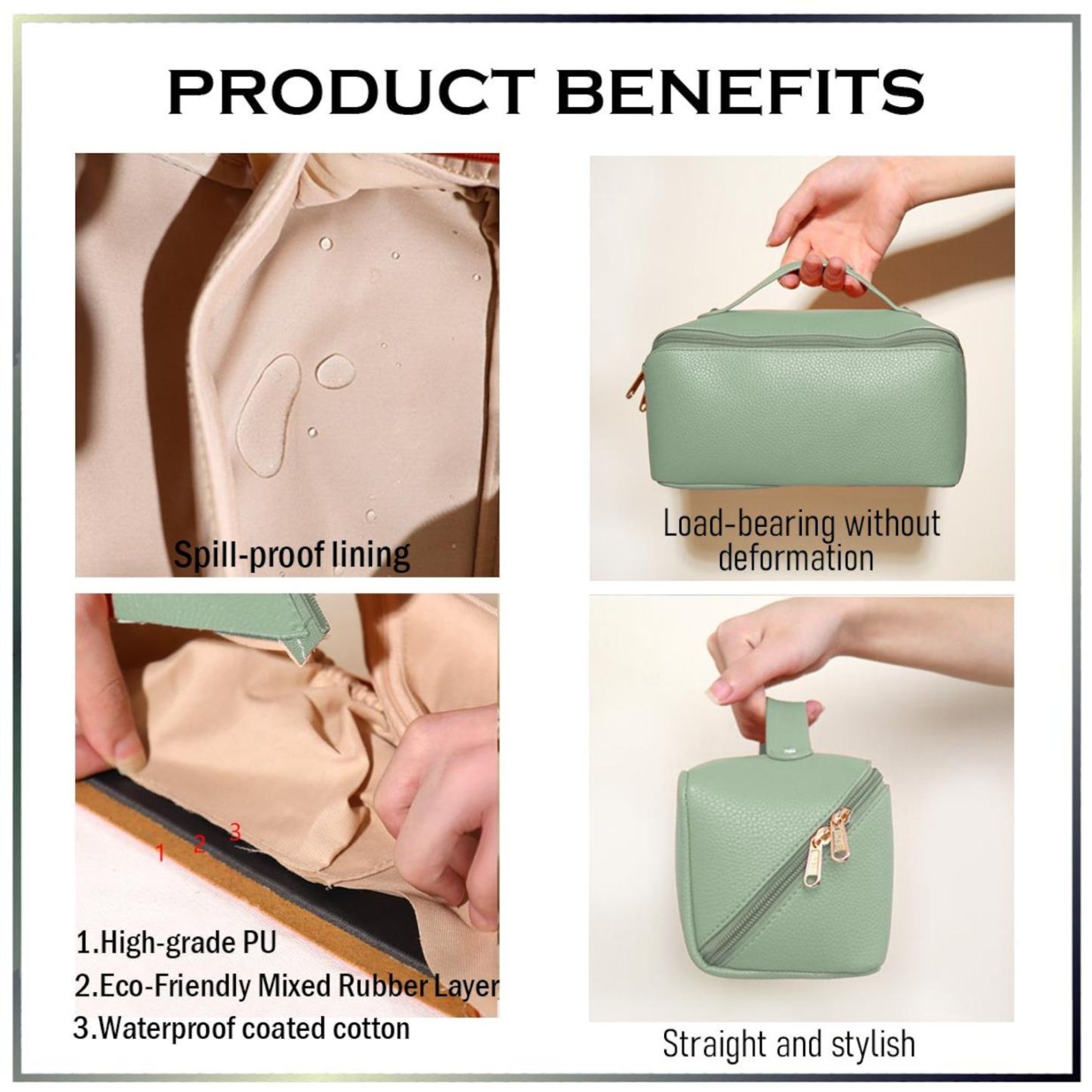 Personalized Embroidered Leather Makeup Bag for Unique & Love | JNSBag85