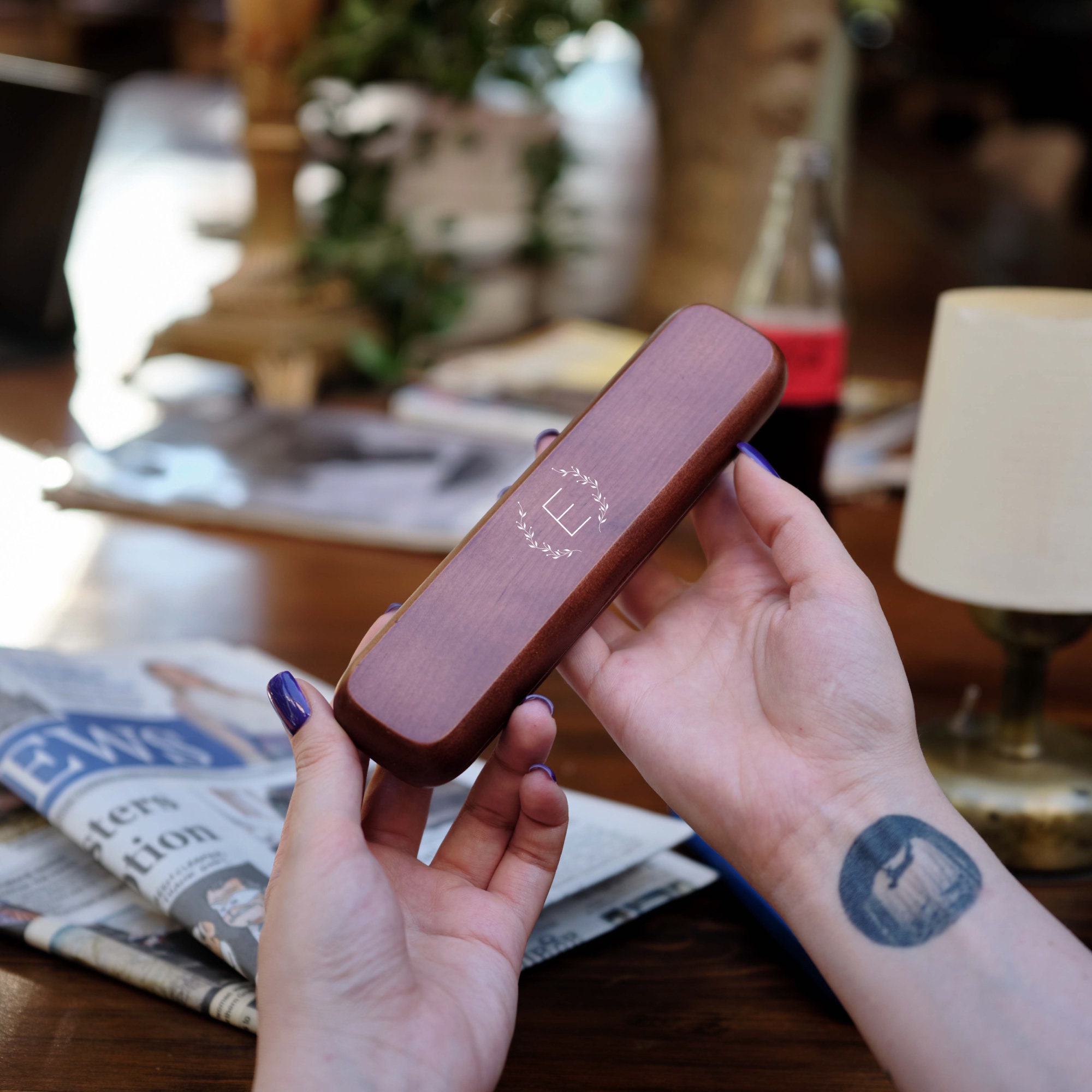 Personalized Monogram Wood Engraved Pen Set | JNSDec94