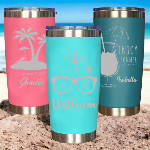 Personalized Name 20oz Vacation Stainless Steel Insulated Tumbler | JNSBottle02