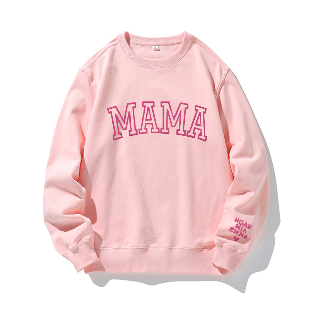 Personalized Mama Sweatshirt with Kid Names on Sleeve for Unique & Love | JNSCloth19