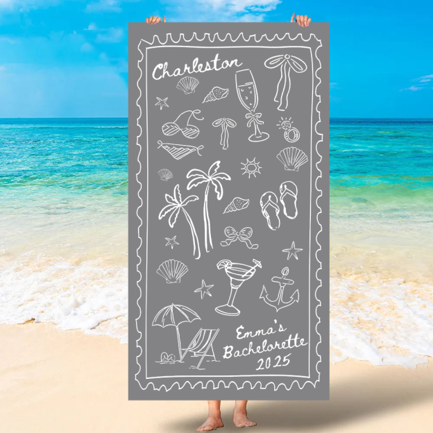 Personalized Bachelorette Beach Towel for Unique & Love | JNSTowel06