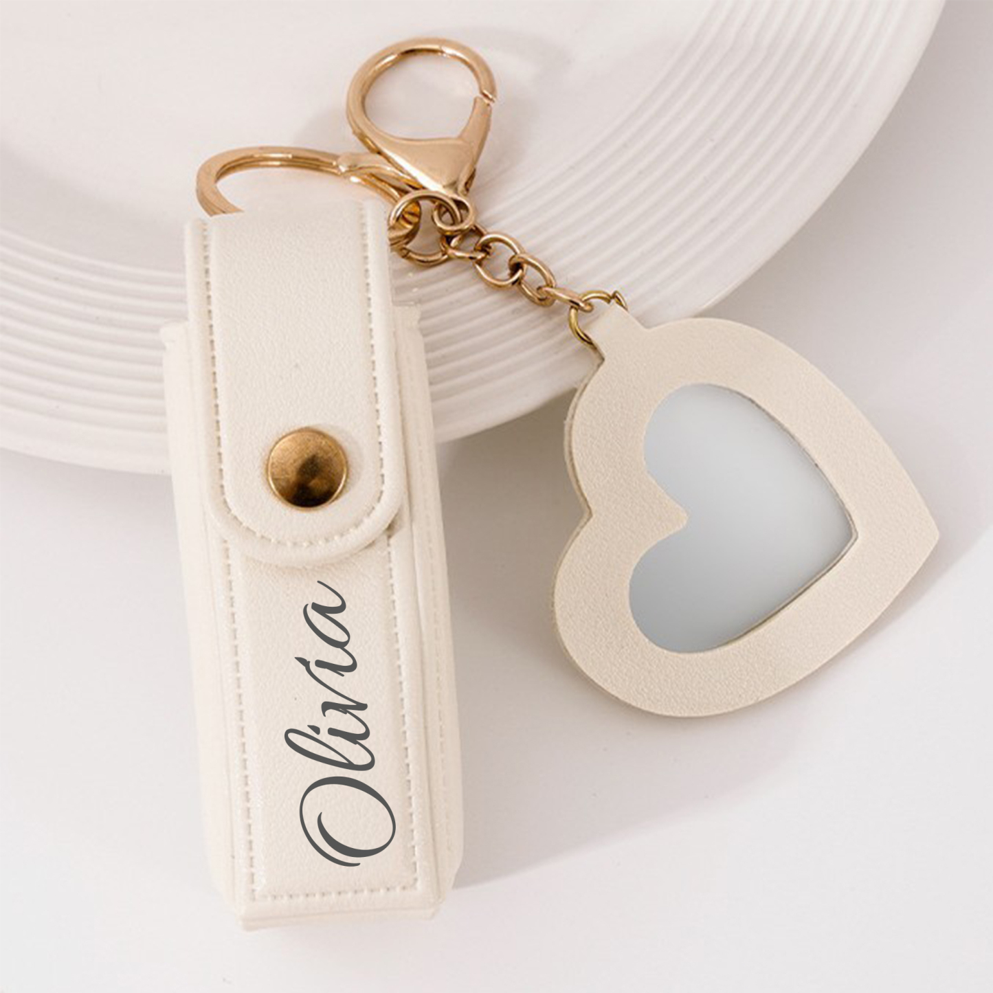 Personalized Lipstick Bag Keychain with Mirror for Unique & Love | JNSBag101