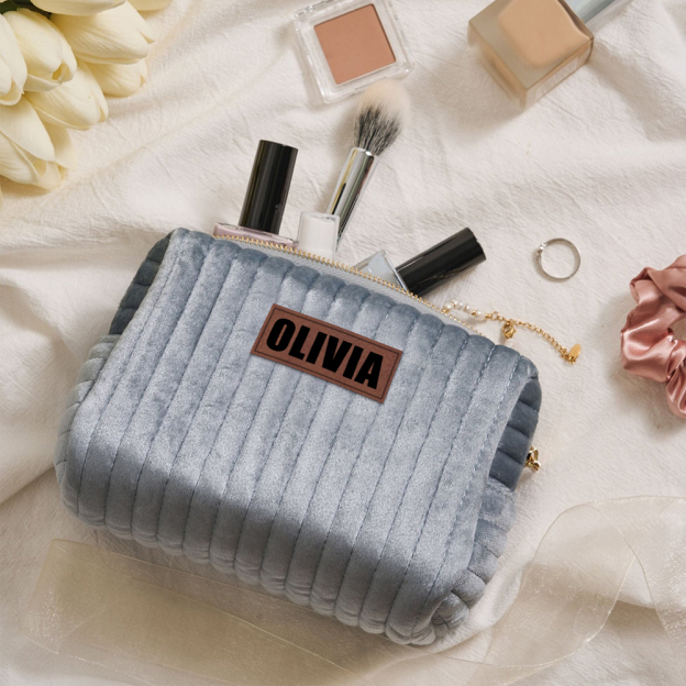 Personalized Leather Patch Makeup Bag for Unique & Love | JNSBag31
