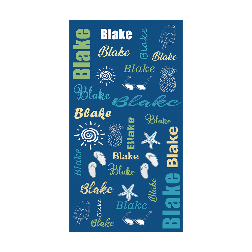 Personalized Name Beach Chair Cover Towel with Side Pockets for Unique & Love | JNSTowel10
