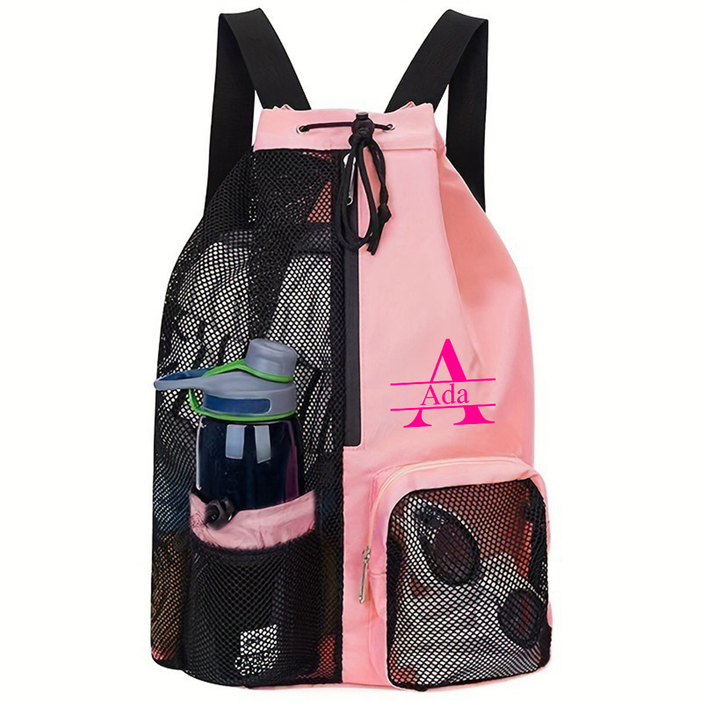 Personalized Monogram Mesh Swim Backpack with Wet Pocket for Unique & Love | JNSBag105