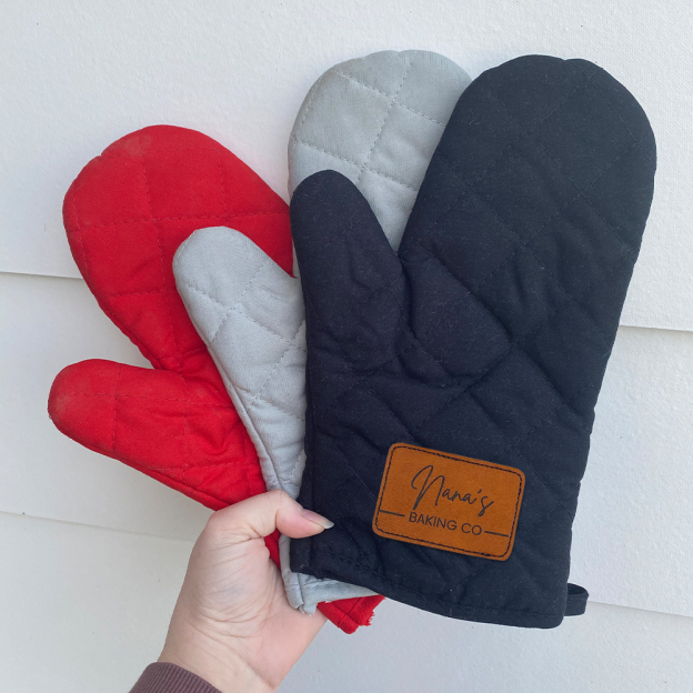 Personalized Monogram Leather Patch Oven Mitt for Unique & Love | JNSCloth56