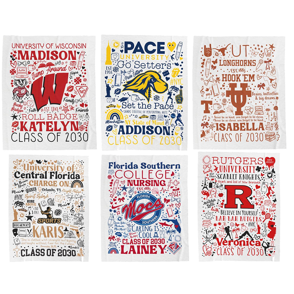 Personalized College Graduation Dorm Blanket for Unique & Love | JNSBK02