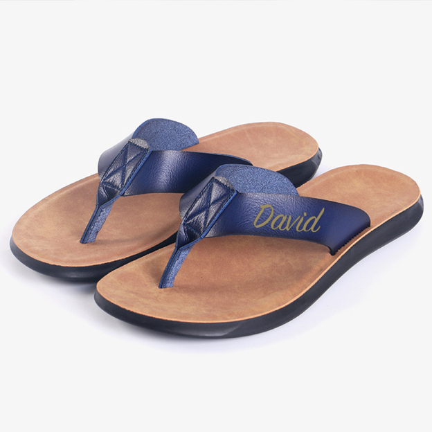 Personalized Engraved Flip Flop Leather Sandals | JNSBeach01