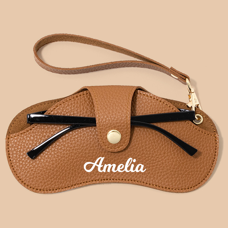 Personalized Name Leather Glasses Case for Unique & Love | JNSBag41