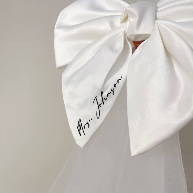Personalized Name Bow Veil for Unique & Love | JNSCloth31