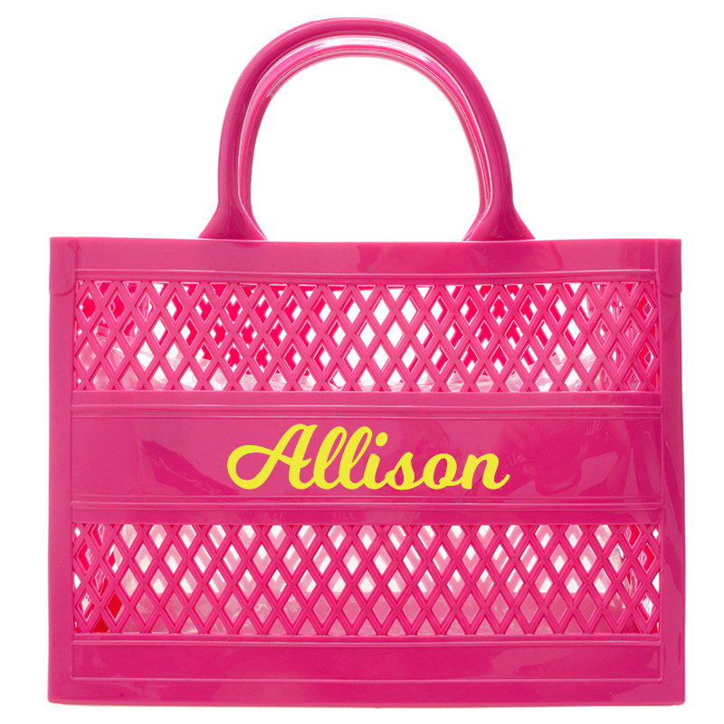 Personalized Name Color Jelly Beach Tote Bag | JNSBag52
