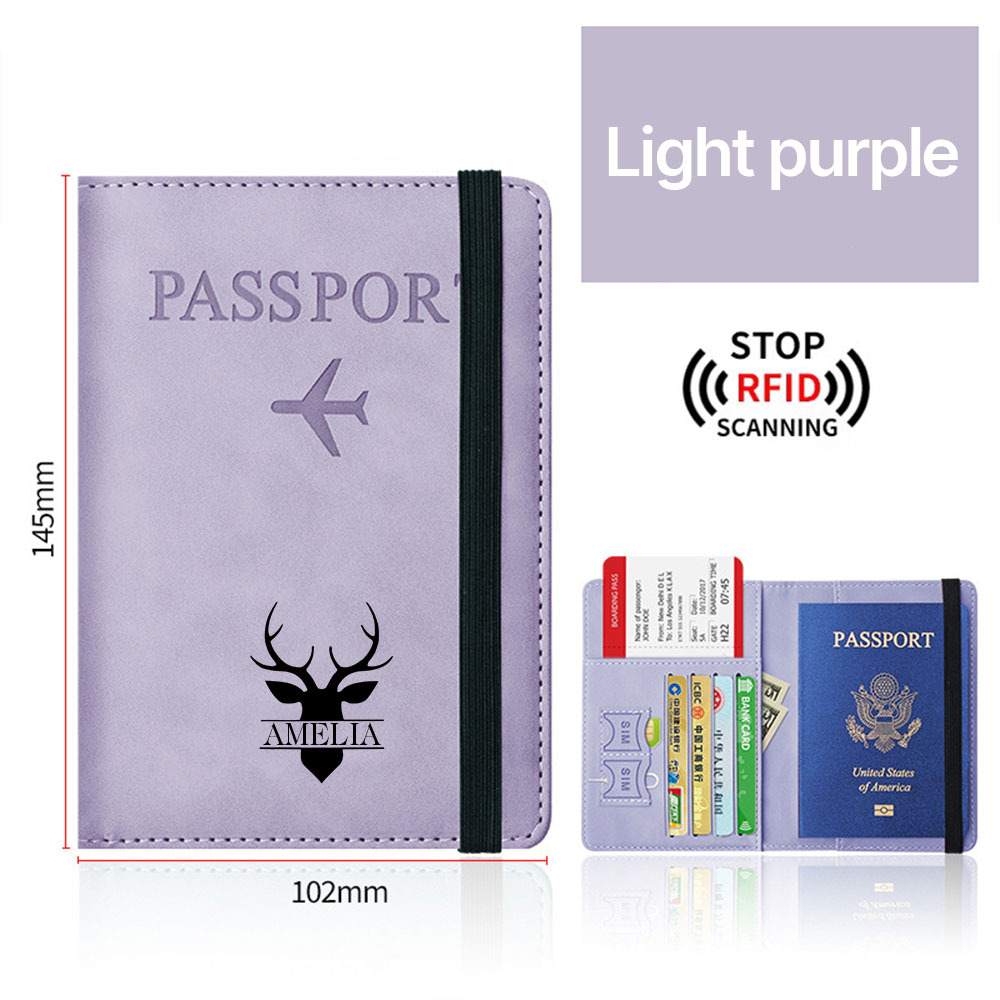 Personalized Monogram Leather Passport Cover with RFID Blocking | JNSCase01