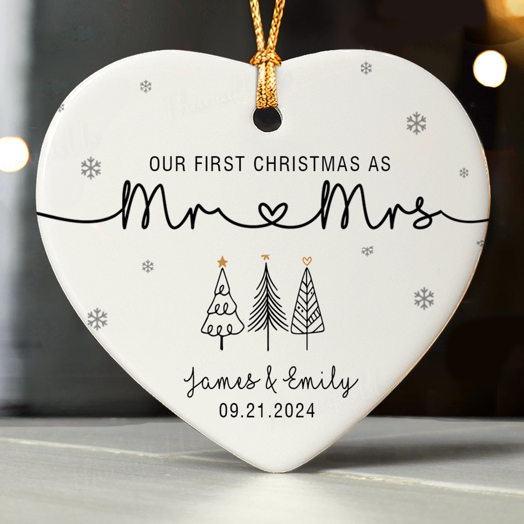 Personalized First Christmas As Mr & Mrs Ornament for Unique & Love | JNSDec112