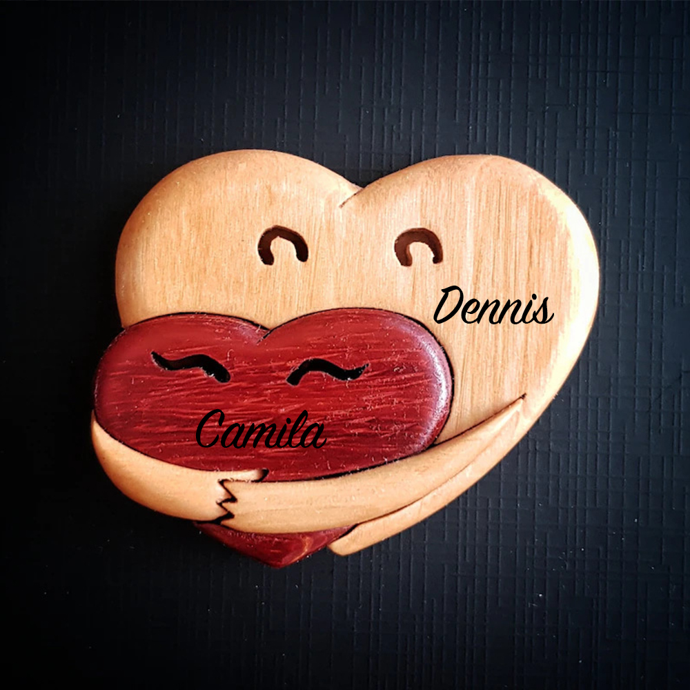 Personalized Wood Couple Heart Puzzle for Unique & Love | JNSDec115