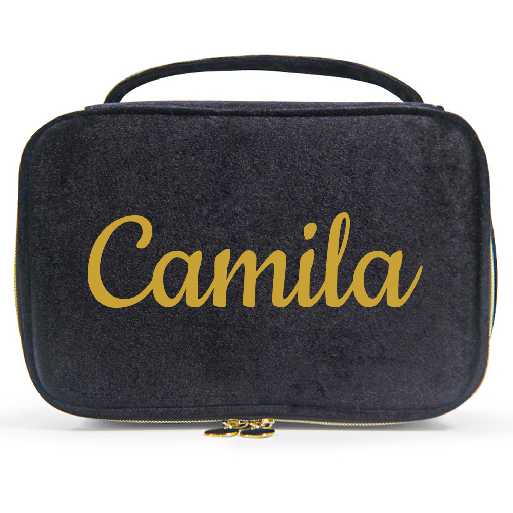 Personalized Name Velvet Makeup Bag | JNSBag68