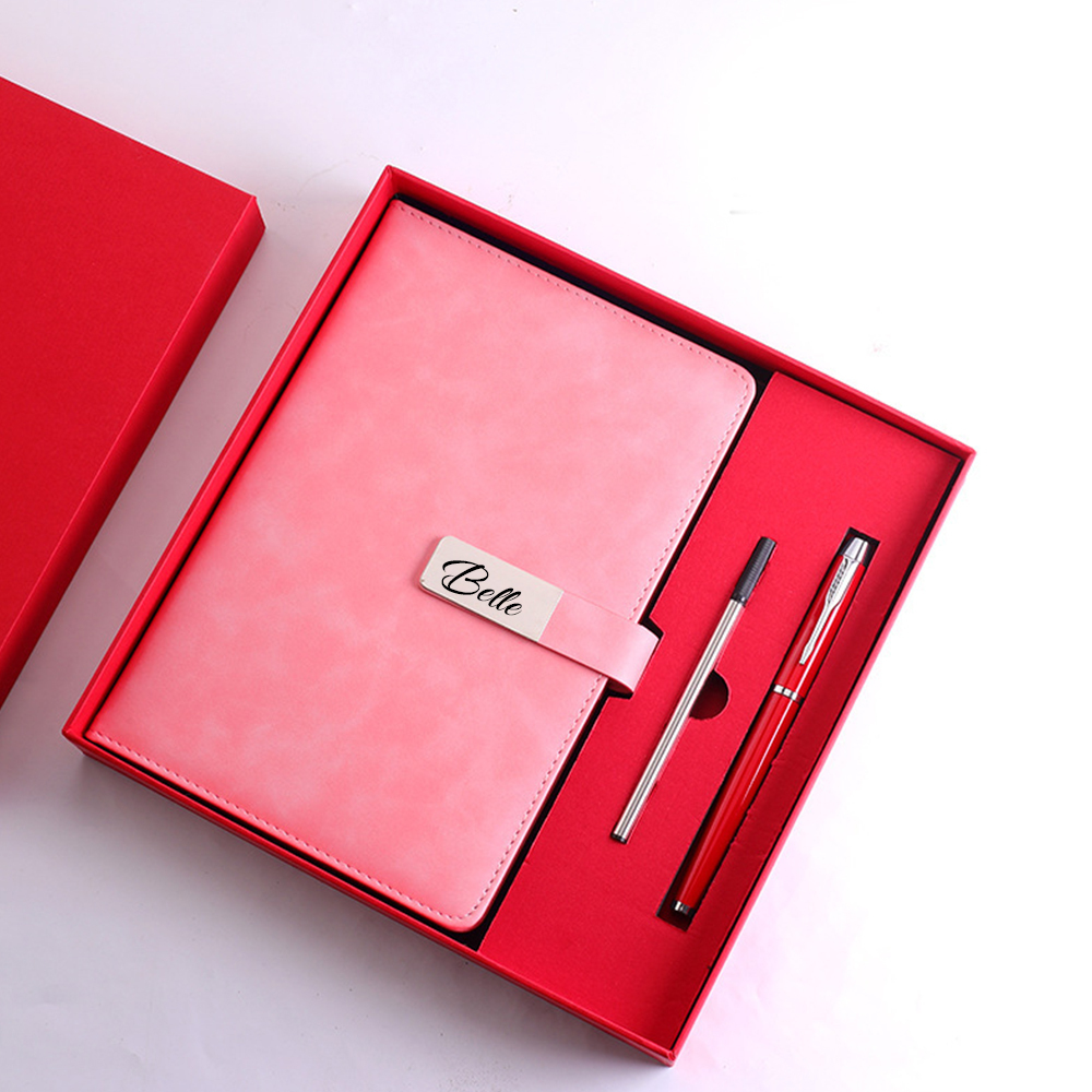 Personalized Name Engraving Leather Notebook Set for Unique & Love | JNSDec128