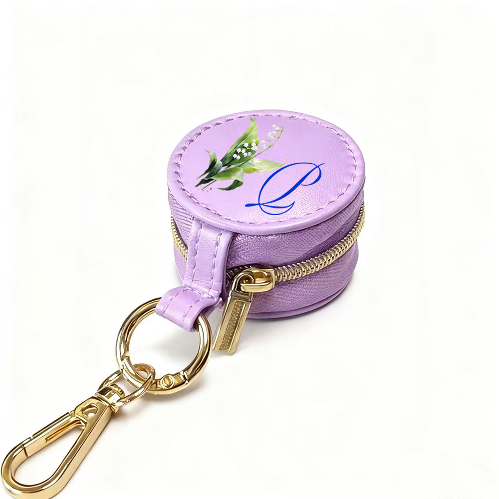 Personalized Birth Flower Leather Travel Portable Jewelry Box for Unique & Love | JNSBag116