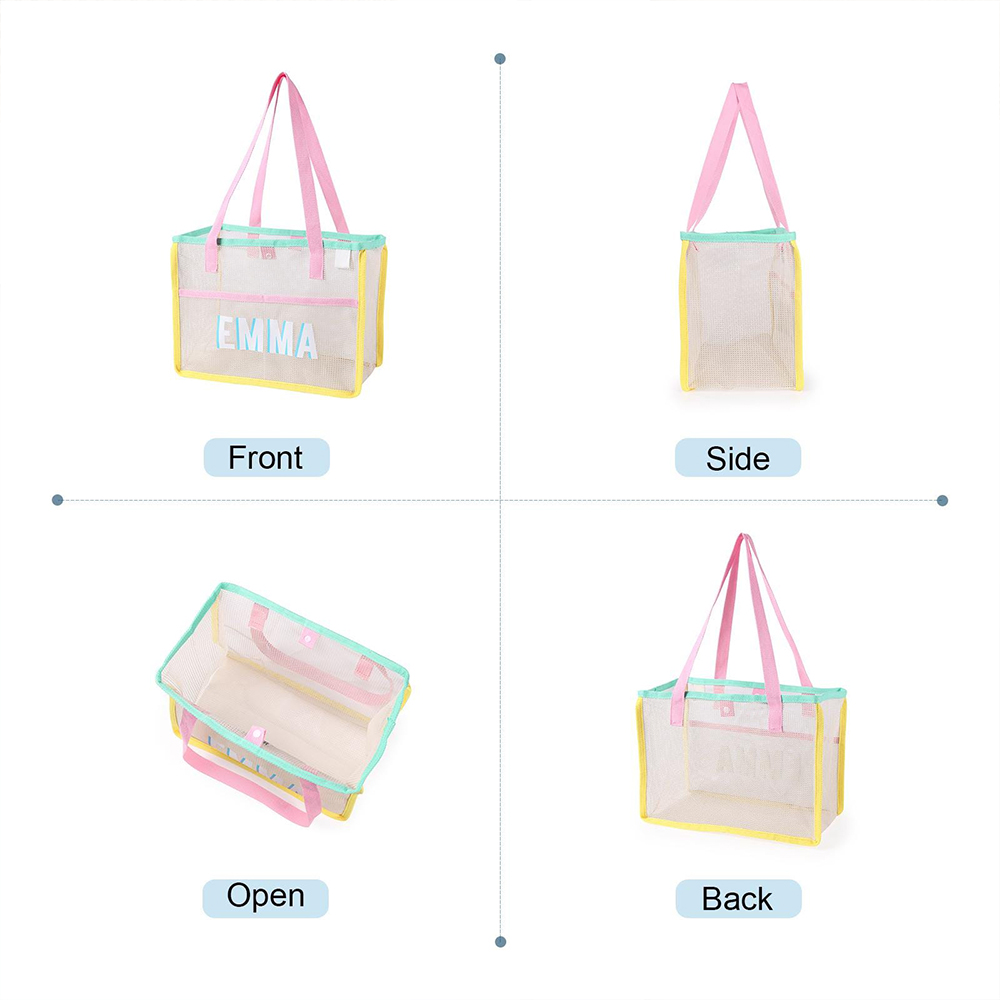 Personalized Monogram Beach Mesh Tote Bag for Unique & Love | JNSBag130
