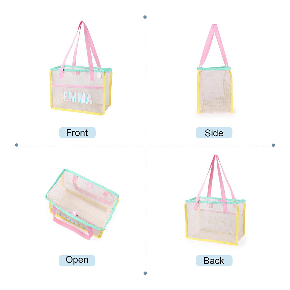 Personalized Monogram Beach Mesh Tote Bag for Unique & Love | JNSBag130