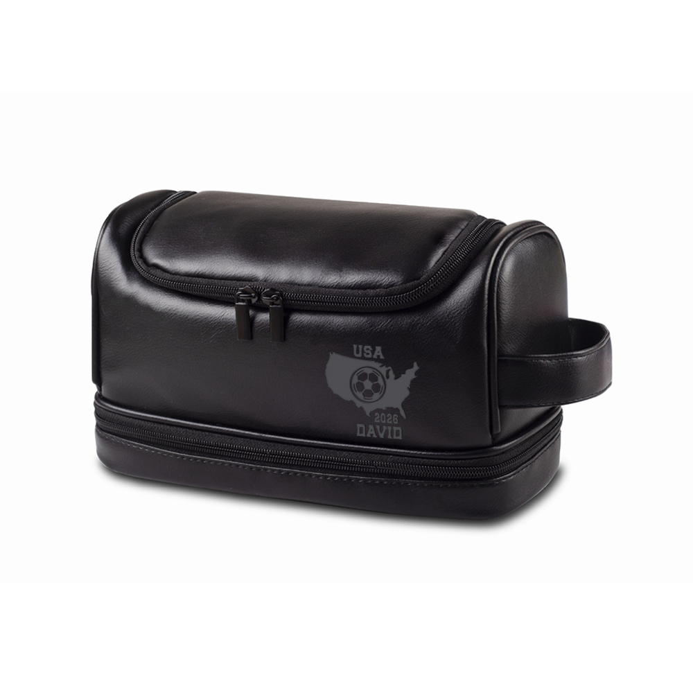 Personalized Leather Monogram Engraved Wash Bag for Unique & Love | JNSBag139