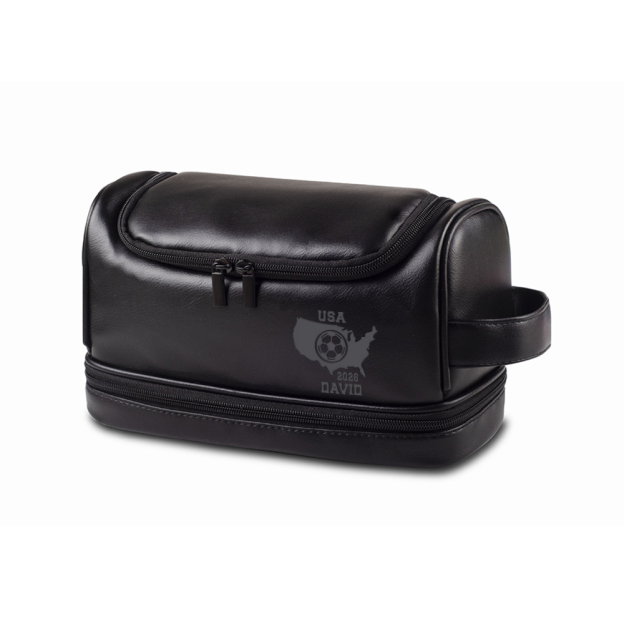 Personalized Leather Monogram Engraved Wash Bag for Unique & Love | JNSBag139