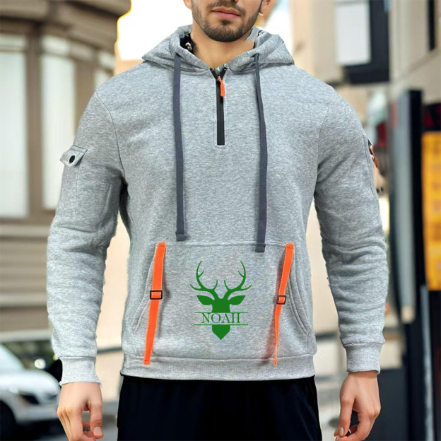 Personalized Monogram Zip Pullover Hoodies for Men | JNSCloth38