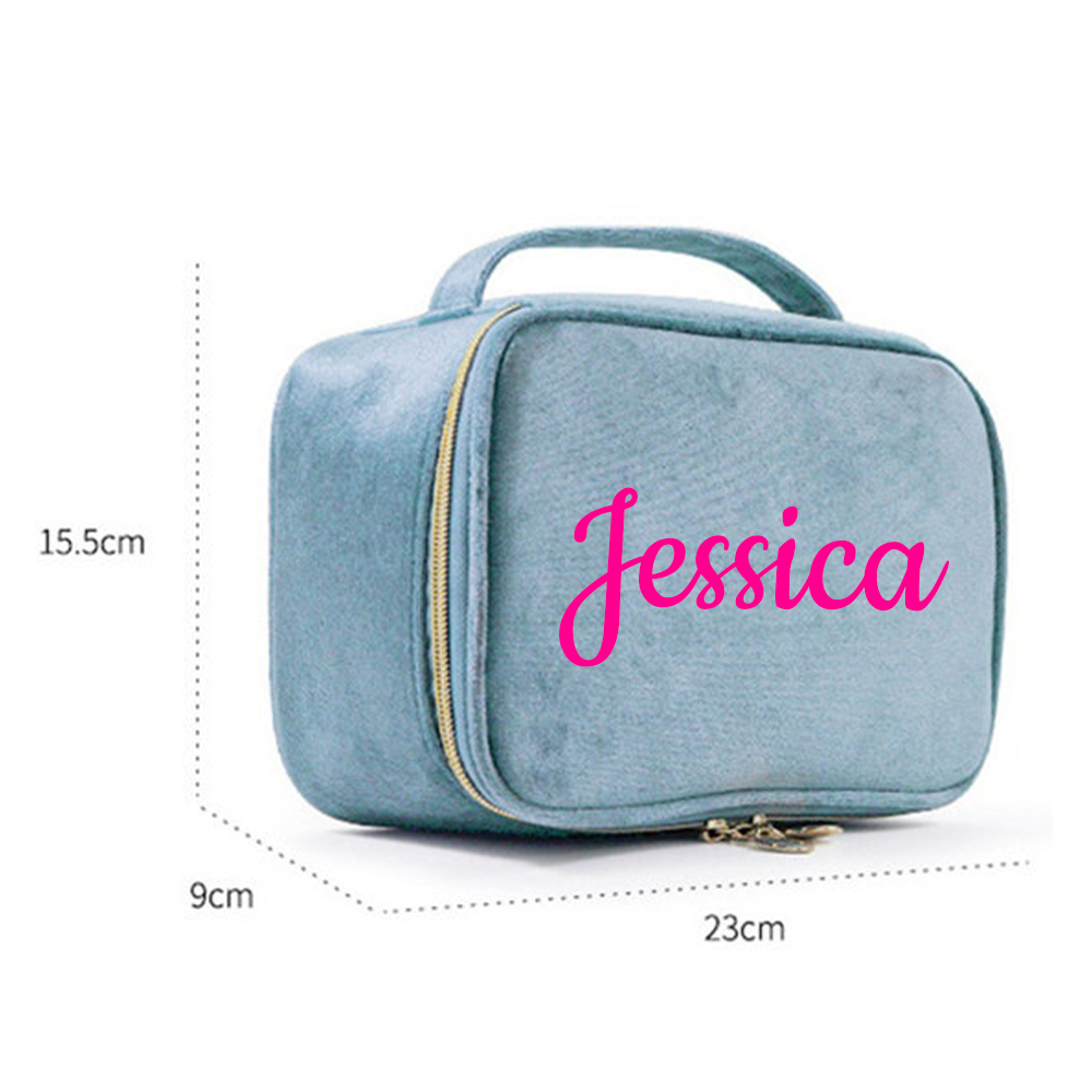 Personalized Name Velvet Makeup Bag | JNSBag68