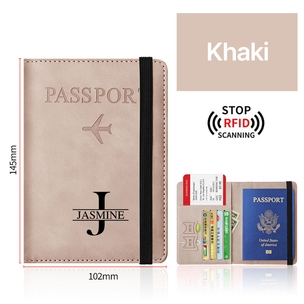 Personalized Monogram Leather Passport Cover with RFID Blocking | JNSCase01