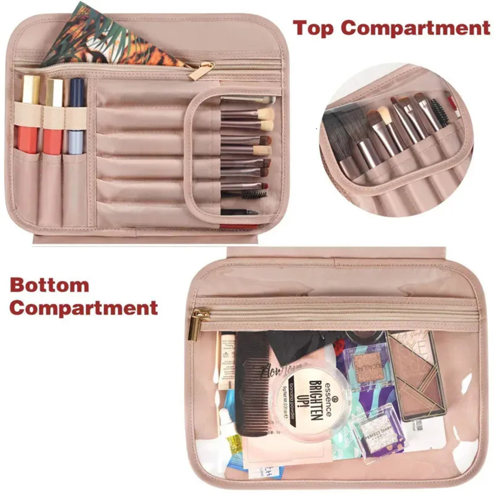 Personalized Name Leather Travel Makeup Bag | JNSBag79