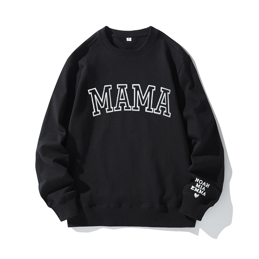 Personalized Mama Sweatshirt with Kid Names on Sleeve for Unique & Love | JNSCloth19